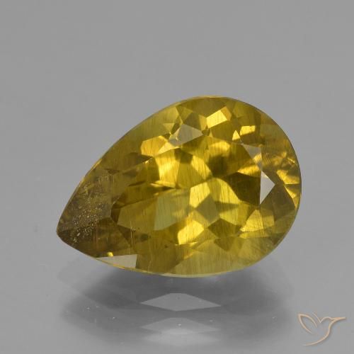 5.59ct Natürlicher gelb-braun Apatit, Birnenform, VS