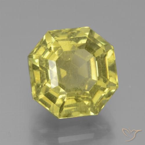 6.61ct Natürlicher hellgelb Apatit, Smaragdschliff, VS
