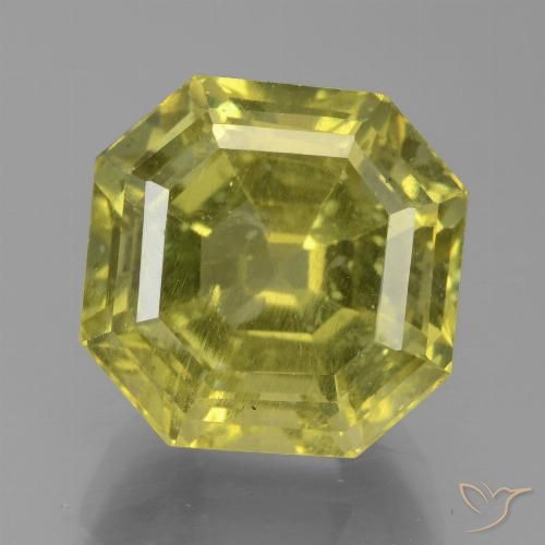 9.42ct Natürlicher Mittelgelb Apatit, Smaragdschliff, VS