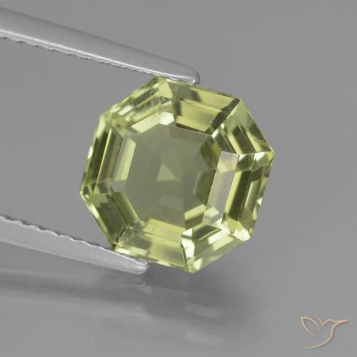 3.16ct Natürlicher gelblich-grün Apatit, Smaragdschliff, VS