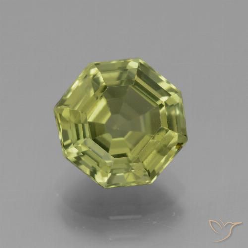 3.36ct Natürlicher gelb-grün Apatit, Smaragdschliff, VS