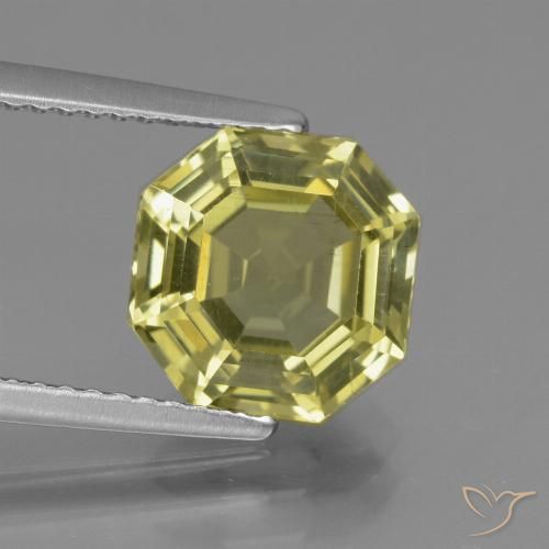 3.33ct Natürlicher Mittelgelb Apatit, Smaragdschliff, VS