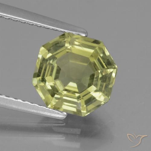 2.47ct Natürlicher gelb-grün Apatit, Smaragdschliff, VS