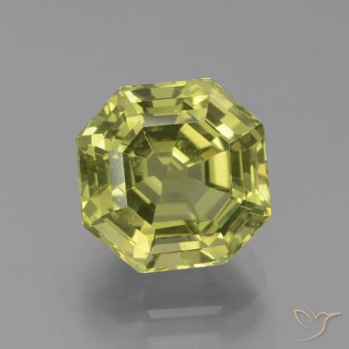 4.64ct Natürlicher Mittelgelb Apatit, Smaragdschliff, VS