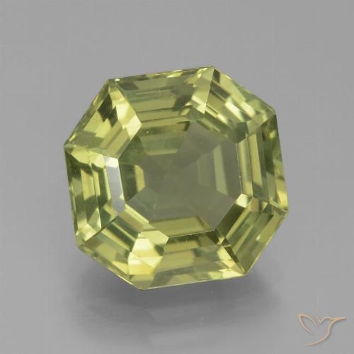 6.27ct Natürlicher gelblich-grün Apatit, Smaragdschliff, VVS-VS