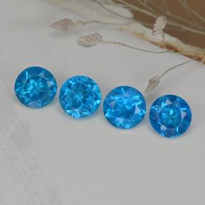 1,00 ct natürliche blauer Apatit-Edelsteine, Rundschliff, VS