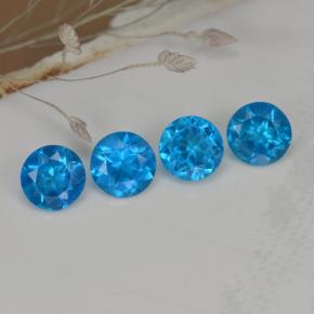 1,00 ct natürliche blauer Apatit-Edelsteine, Rundschliff, VS