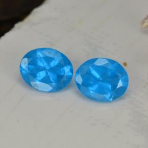 0.80 ct natürliche Tiefes Babyblau Apatit-Edelsteine, Oval Schliff, VS-SI