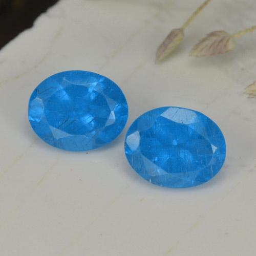 0,75 ct natürliche blauer Apatit-Edelsteine, Oval Schliff, VS-SI