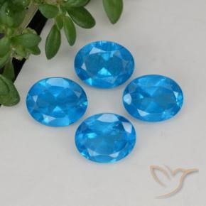 1.43 ct natürliche Tiefes Azur Apatit-Edelsteine, Oval, VS-SI