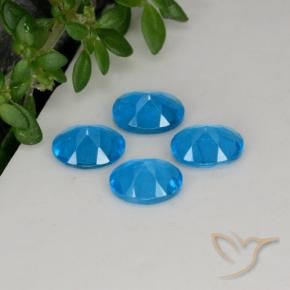1.43 ct natürliche Tiefes Azur Apatit-Edelsteine, Oval, VS-SI