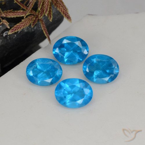 1.61 ct natürliche Blau Apatit-Edelsteine, Oval Schliff, VS-SI