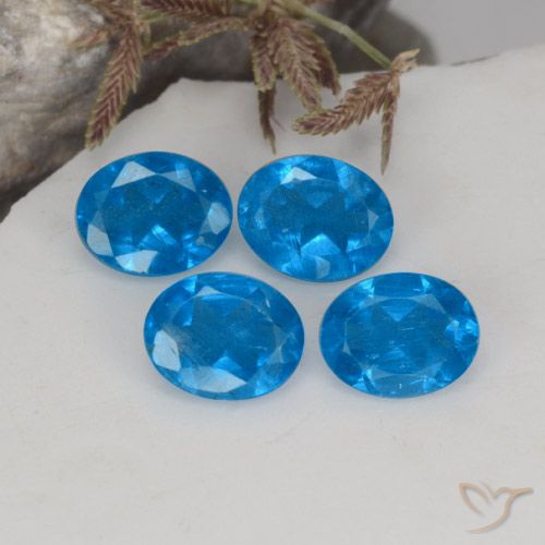 1.36 ct natürliche Blau Apatit-Edelsteine, Oval Schliff, VS-SI