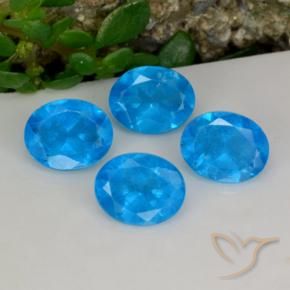1,44 ct natürliche blauer Apatit-Edelsteine, Oval Schliff, VS-SI