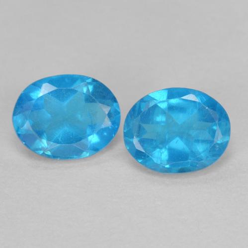 0,72 ct natürliche blauer Apatit-Edelsteine, Oval Schliff, VS-SI
