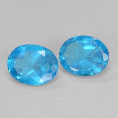 0,72 ct natürliche blauer Apatit-Edelsteine, Oval Schliff, VS-SI