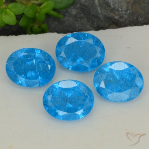 1.52ctw Natürlicher Intensives Blau Apatit, Oval, VS-SI