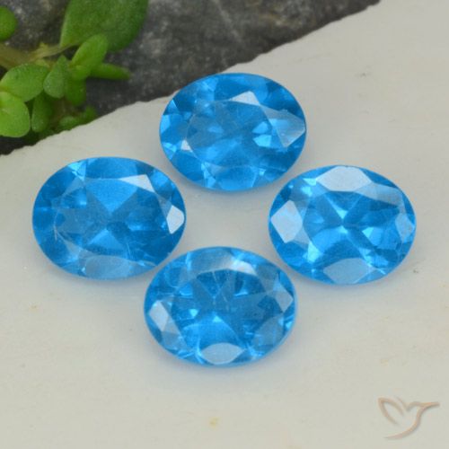 1.43ctw Natürlicher Intensives Blau Apatit, Oval, VS-SI
