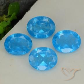 1.28 ct natürliche Intensives Blau Apatit-Edelsteine, Oval, VS-SI