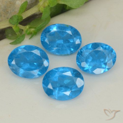 1.40ctw Natürlicher Intensives Blau Apatit, Oval, VS-SI
