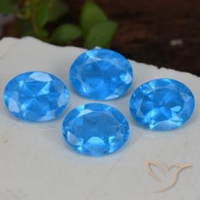 1.29 ct natürliche Intensives Blau Apatit-Edelsteine, Oval, VS-SI