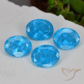 1.34 ct natürliche Intensives Blau Apatit-Edelsteine, Oval, VS-SI