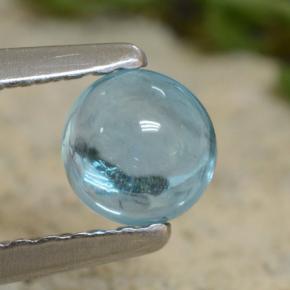 0,47 ctw natürlicher blauer Apatit, Rundschliff, Transparent