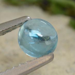 0,47 ctw natürlicher blauer Apatit, Rundschliff, Transparent