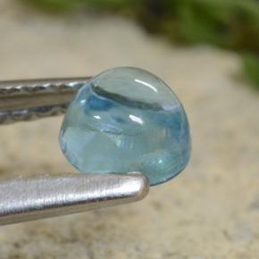 0,47 ctw natürlicher blauer Apatit, Rundschliff, Transparent