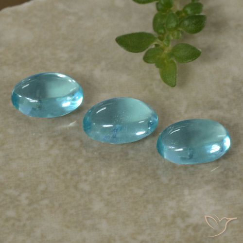 1,32 ct natürliche blauer Apatit-Edelsteine, Oval Schliff, Transparent