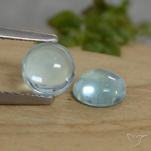 1.07ctw Natürlicher Hellblau Apatit, Runden, Transparent
