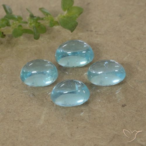 1.59ctw Natürlicher Hellgrünliches Blau Apatit, Oval, Transparent