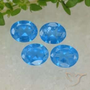 1.34 ct natürliche Intensives Blau Apatit-Edelsteine, Oval, VS-SI
