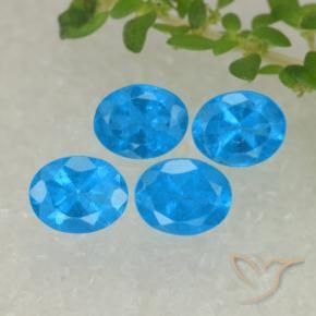 1.57 ct natürliche Tiefes Azur Apatit-Edelsteine, Oval, VS-SI