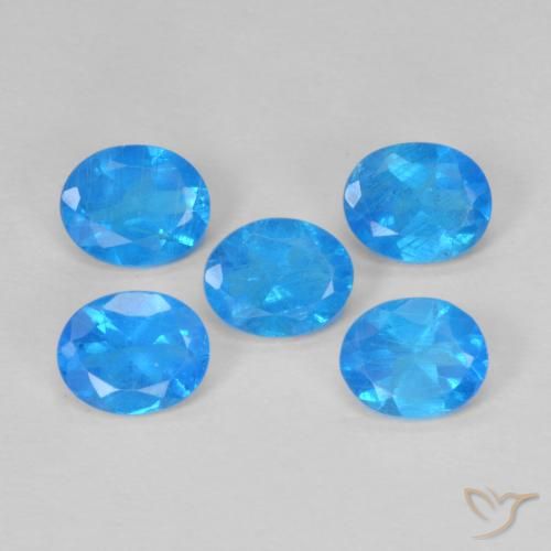 1,82 ct natürliche blauer Apatit-Edelsteine, Oval Schliff, VS-SI
