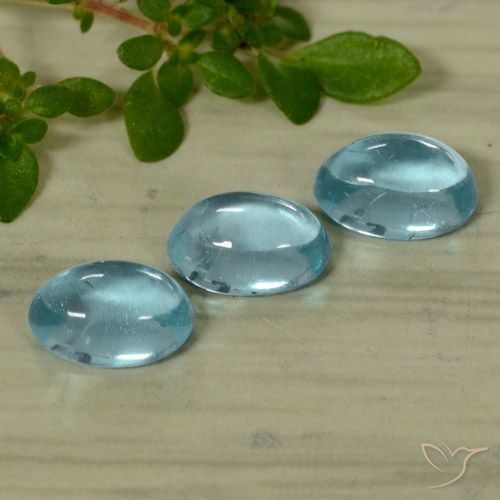 1.53ctw Natürlicher hellblau Apatit, Oval, Transparent