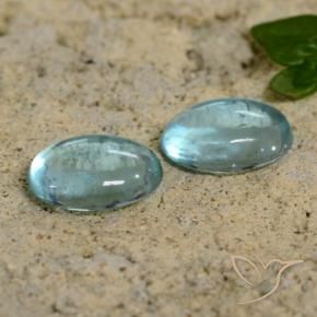 1.44 ct natürliche Blasses Blaugrün Apatit-Edelsteine, Oval, Transparent
