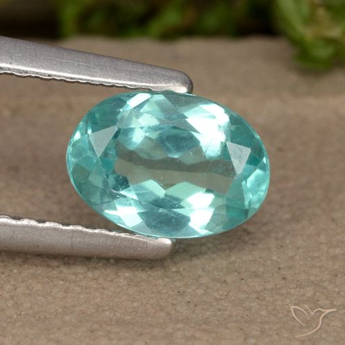 0,87 ctw natürlicher türkiser Apatit, Oval Schliff, VS