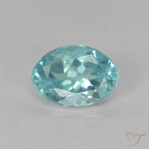 0.91ct Natürlicher Bläulich-grün Apatit, Oval, VS