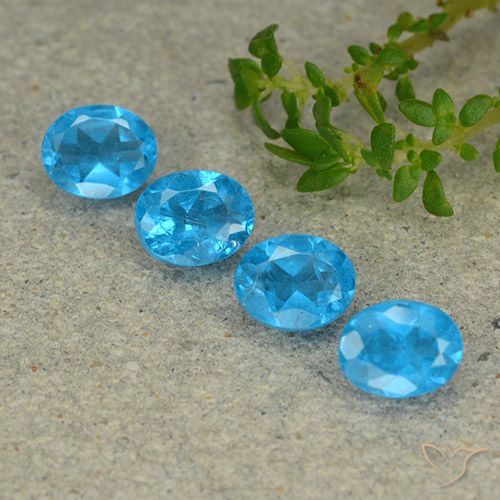 1.40ctw Natürlicher Mittelblau Apatit, Oval, VS
