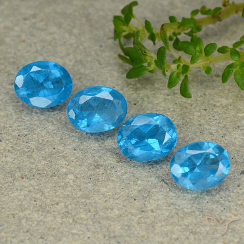 1.33ctw Natürlicher Mittelblau Apatit, Oval, VS