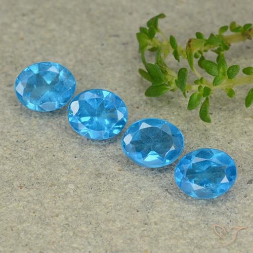 1.32ctw Natürlicher Tiefes Azur Apatit, Oval, VS