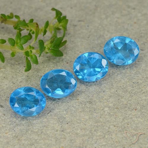 1.32 ct natürliche Tiefes Azur Apatit-Edelsteine, Oval, VS