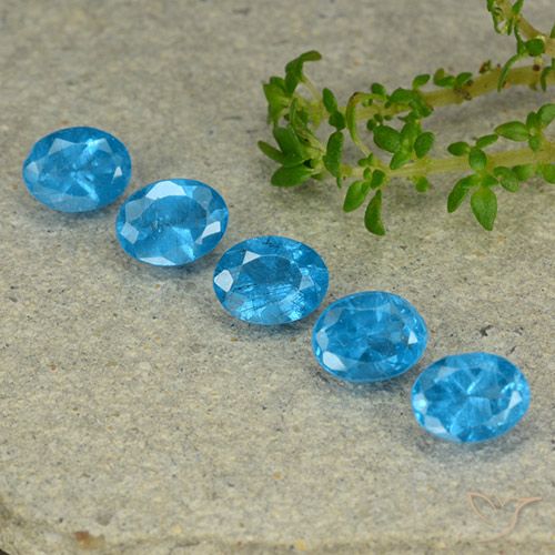 1.87ctw Natürlicher Blau Apatit, Oval, VS
