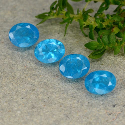 1.50ctw Natürlicher Blau Apatit, Oval, VS