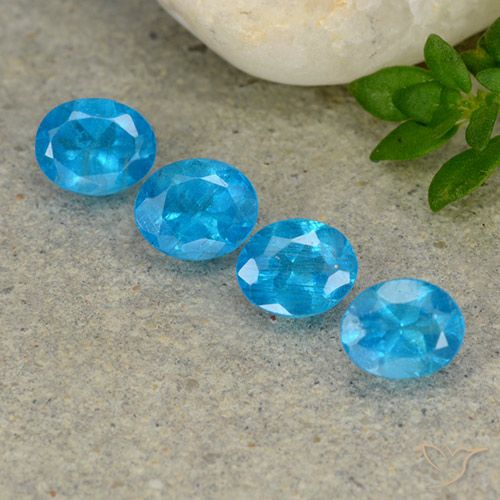 1.42ctw Natürlicher Blau Apatit, Oval, VS