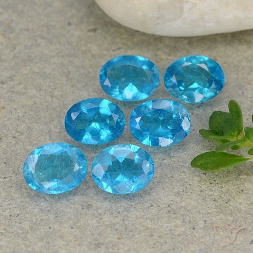 1.90ctw Natürlicher Mittelblau Apatit, Oval, VS