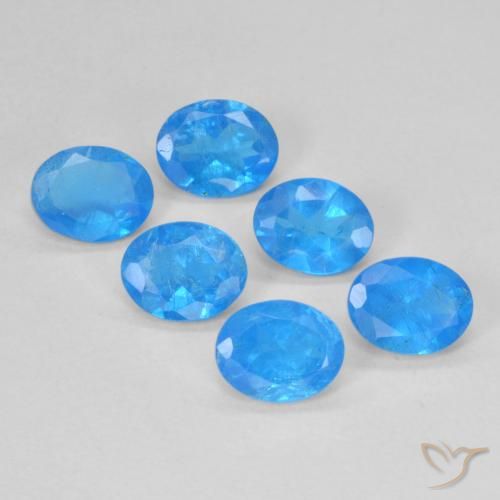 1.98ctw Natürlicher Tiefes Azur Apatit, Oval, VS