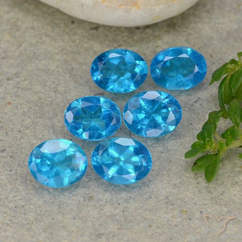 1.97ctw Natürlicher Mittelblau Apatit, Oval, VS