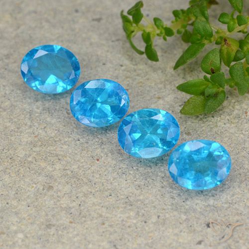 1.47ctw Natürlicher Blau Apatit, Oval, VS